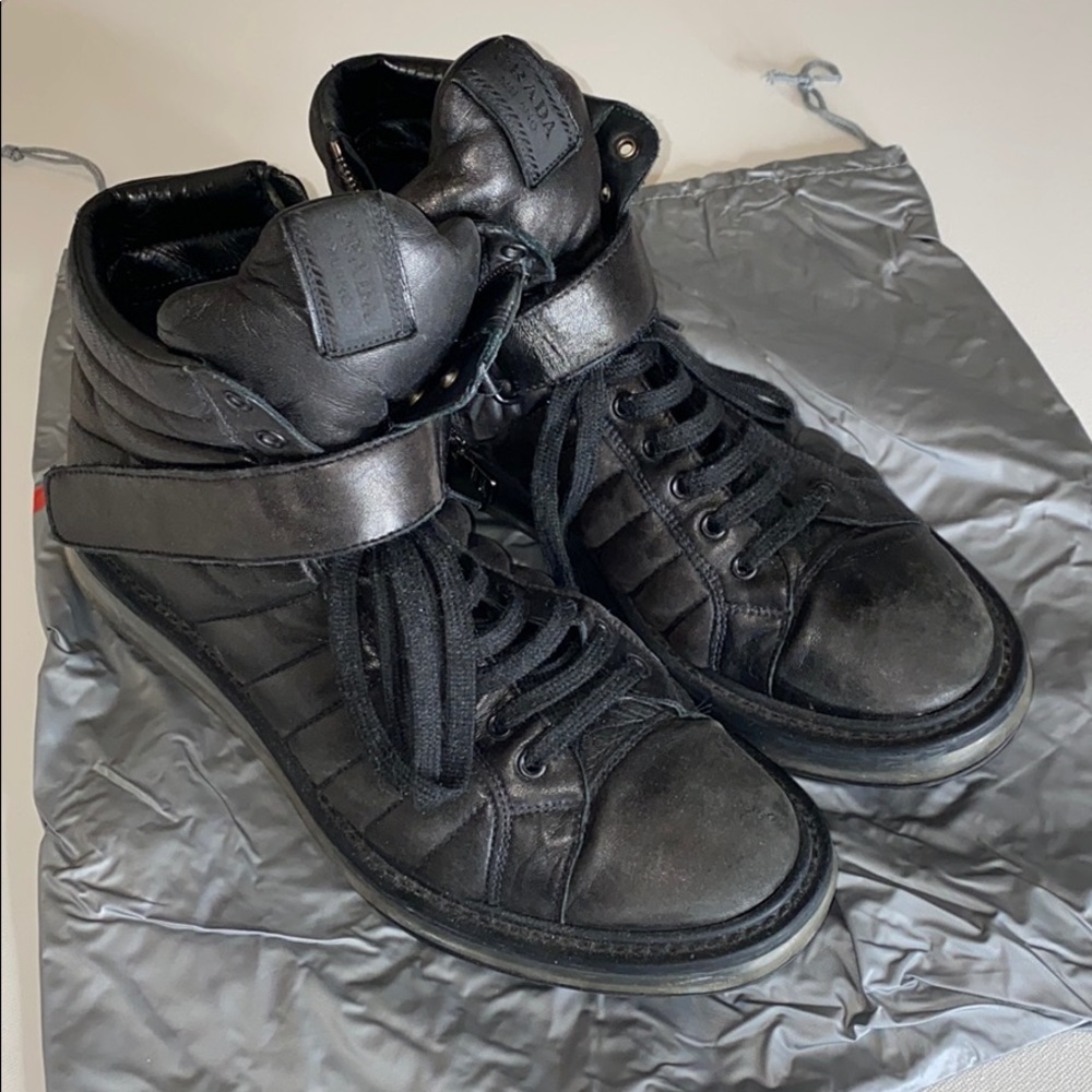 Prada Hightops size 8 (the fit is a bit large)